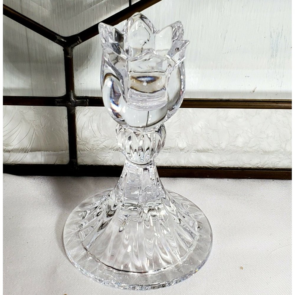 Mikasa Crystal Spring Ritual Candle Stick Holder 4.75" tulip taper candlestick